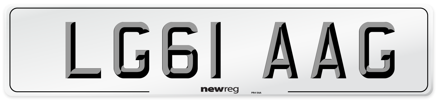 LG61 AAG Number Plate from New Reg